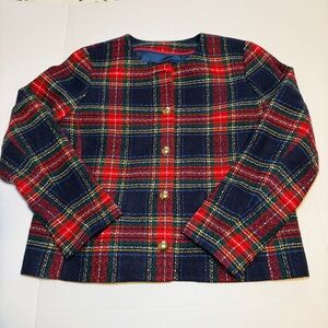 Talbots Kids Plaid Jacket - Red and Navy